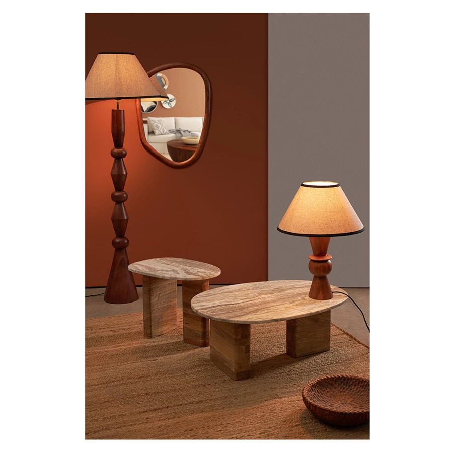 Торшер Bergenson Bjorn Torhill 150 см, бежевый, дерево манго