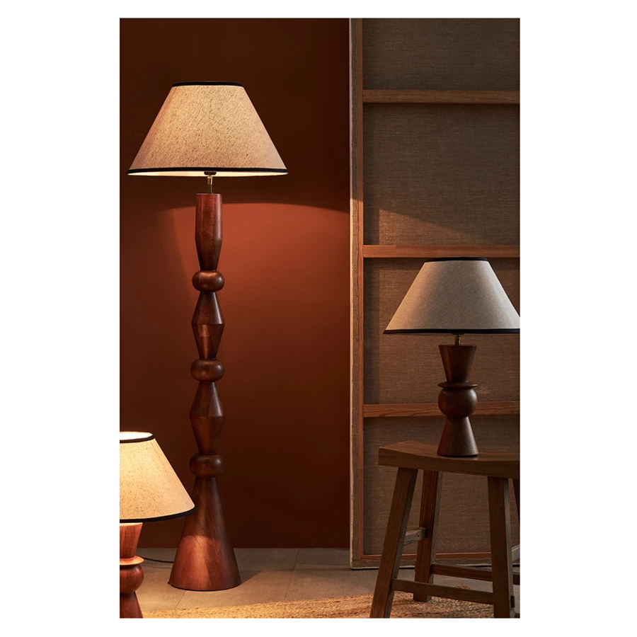 Торшер Bergenson Bjorn Torhill 150 см, бежевый, дерево манго