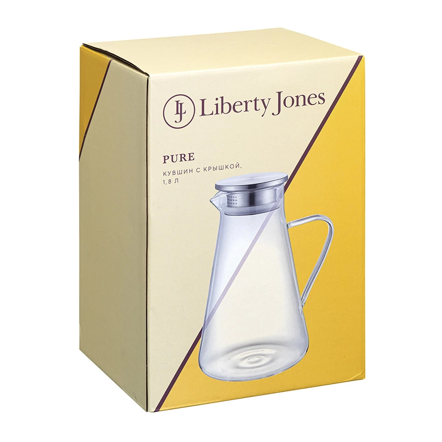 Кувшин с крышкой Liberty Jones Pure 1,8 л, стекло боросиликатное