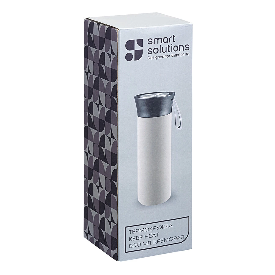 Термокружка Smart Solutions Keep Heat 500 мл, кремовая, сталь нержавеющая