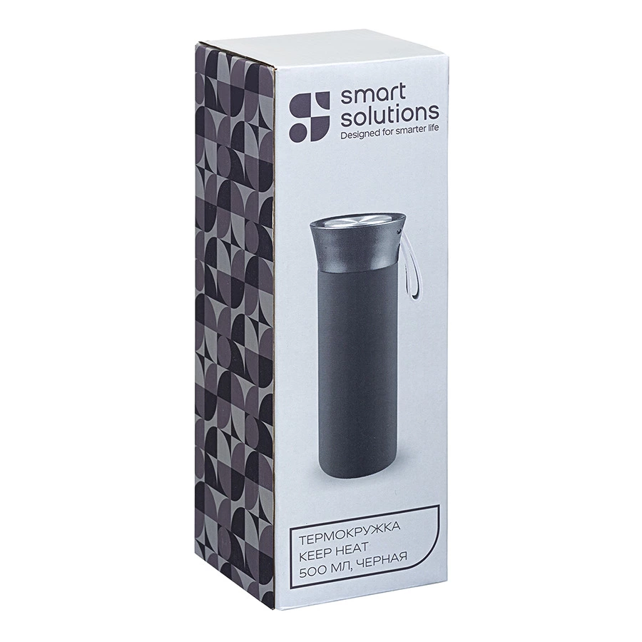 Термокружка Smart Solutions Keep Heat 500 мл, черная, сталь нержавеющая