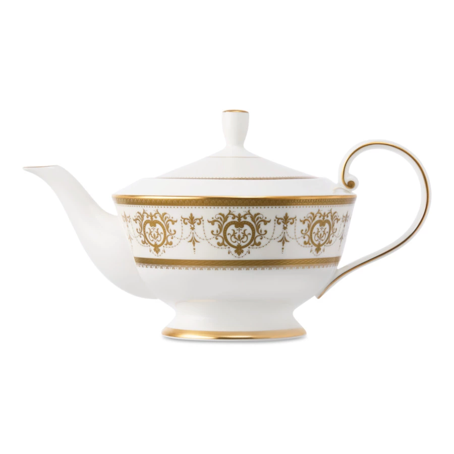 Чайник заварочный Narumi Золотая тиара 0,94 л, фарфор костяной