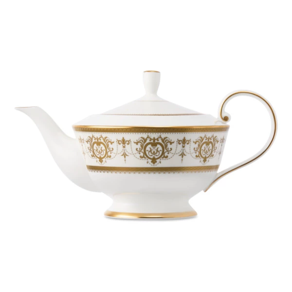 Чайник заварочный Narumi Золотая тиара 0,94 л, фарфор костяной