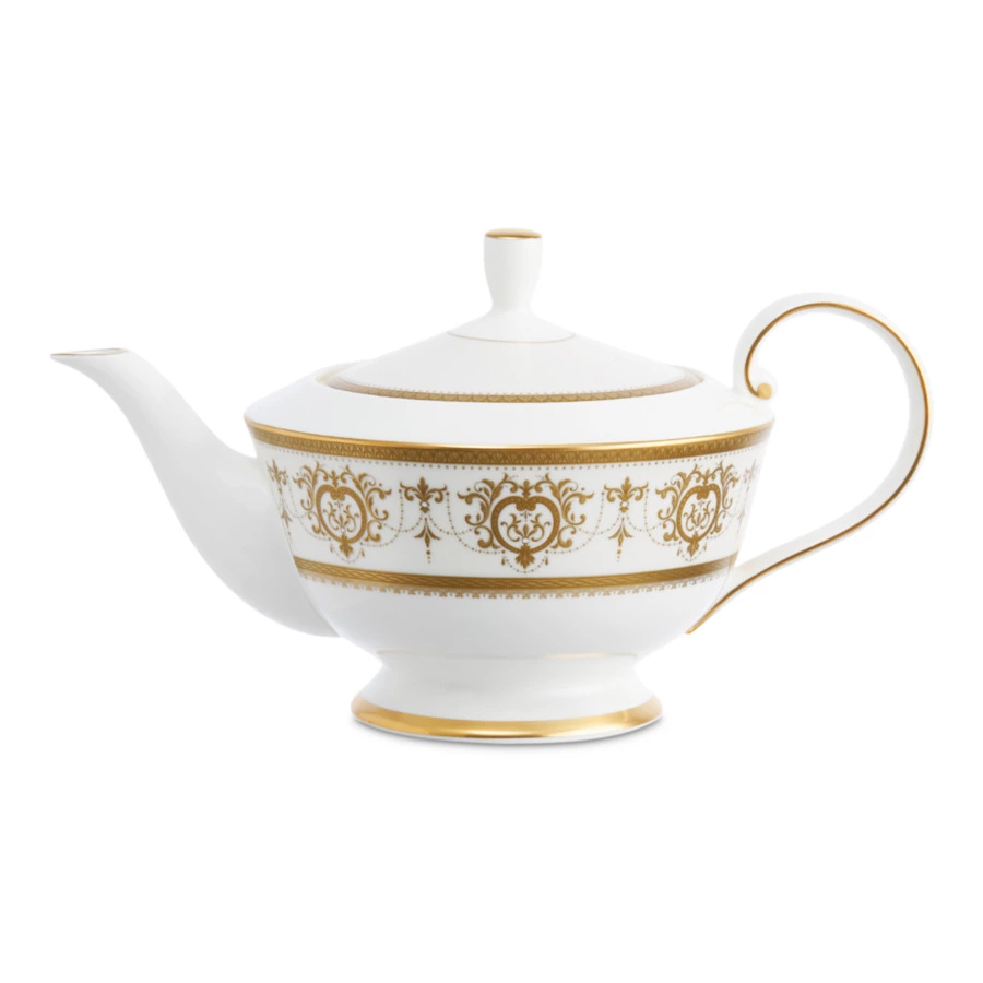 Чайник заварочный Narumi Золотая тиара 0,94 л, фарфор костяной