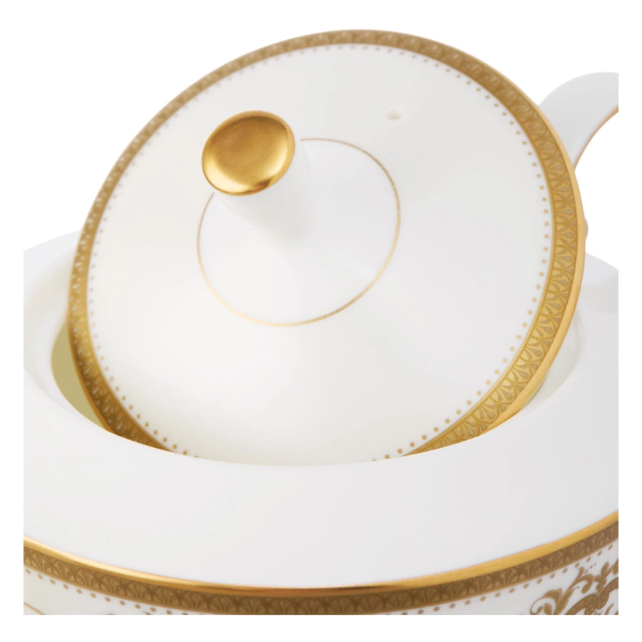 Чайник заварочный Narumi Золотая тиара 0,94 л, фарфор костяной