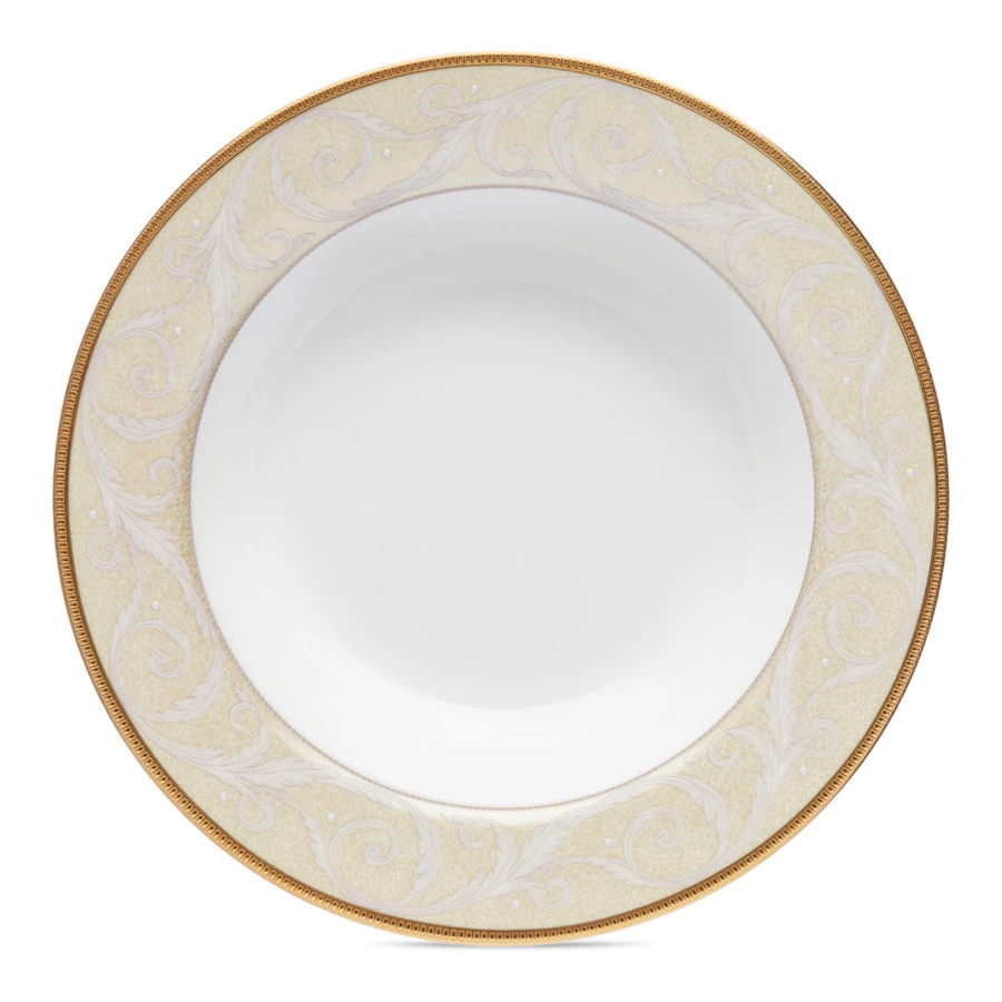 Тарелка суповая Narumi Золотой ноктюрн 23 см, фарфор костяной