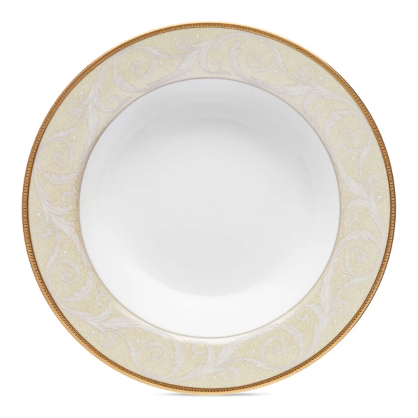 Тарелка суповая Narumi Золотой ноктюрн 23 см, фарфор костяной