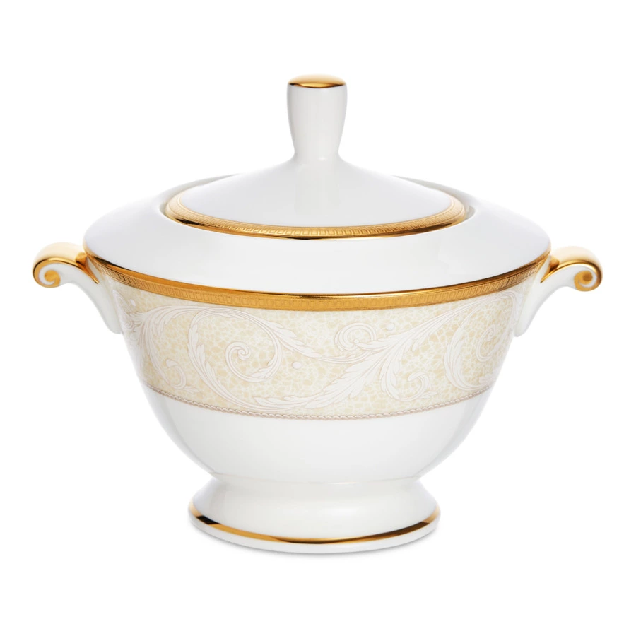 Сахарница Narumi Золотой ноктюрн 300 мл, фарфор костяной