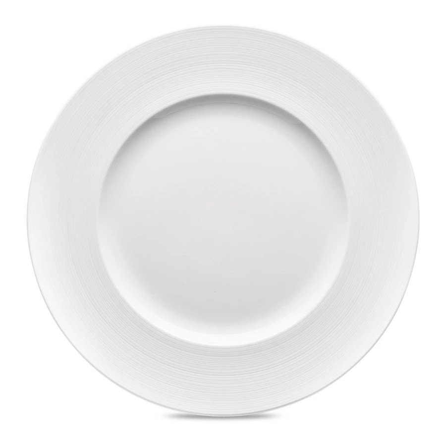 Блюдо круглое Narumi Терраса, рельеф 30 см, фарфор костяной, матовое, белое, блестящее