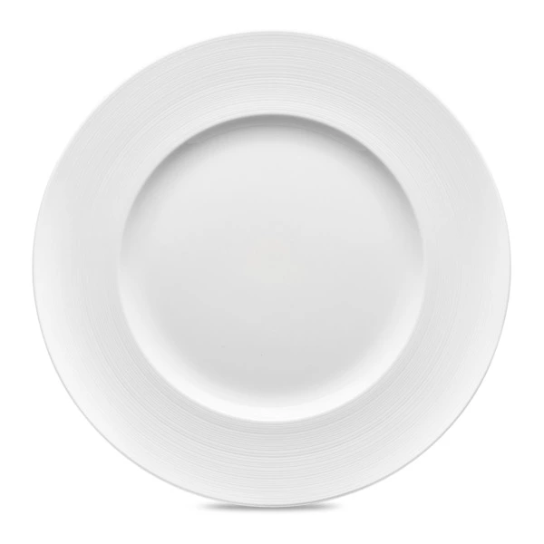 Блюдо круглое Narumi Терраса, рельеф 30 см, фарфор костяной, матовое, белое, блестящее