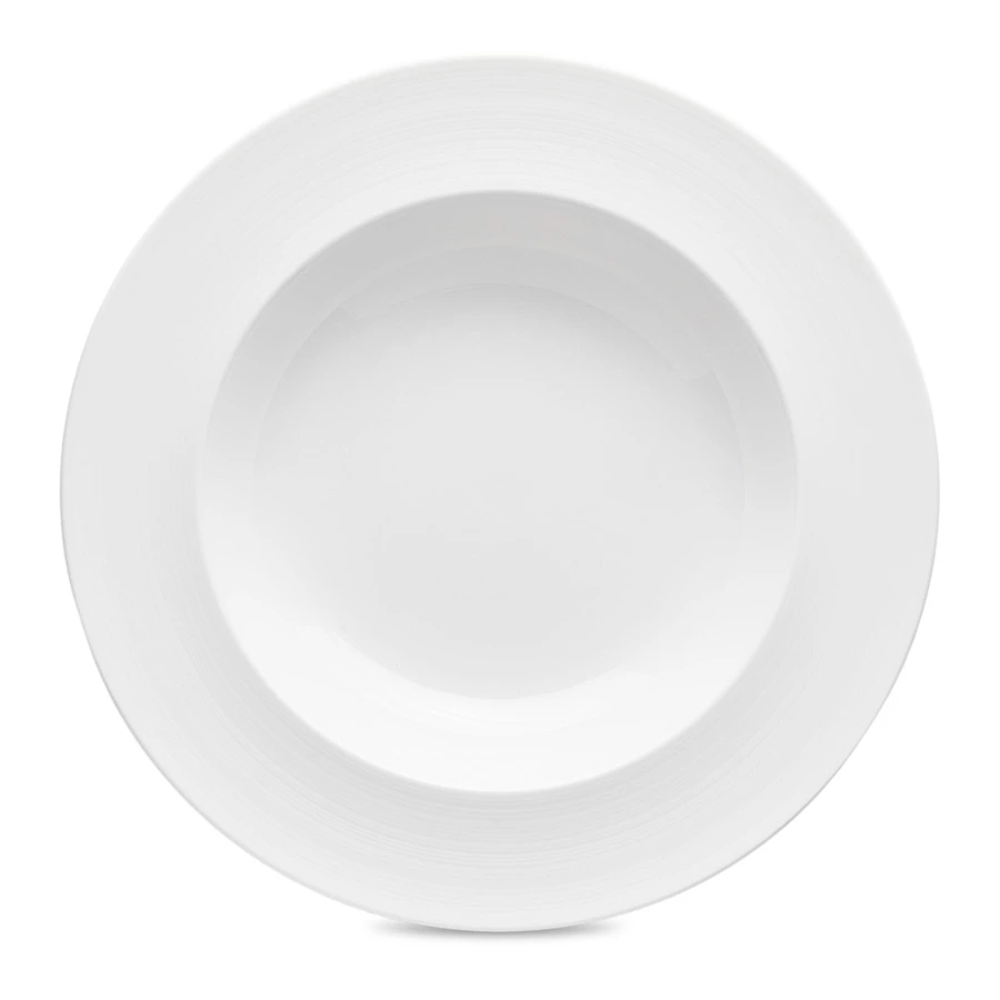 Тарелка суповая Narumi Терраса, рельеф 24 см, фарфор костяной, матовая, белая, блестящая