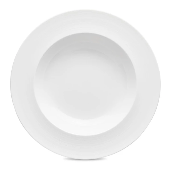 Тарелка суповая Narumi Терраса, рельеф 24 см, фарфор костяной, матовая, белая, блестящая