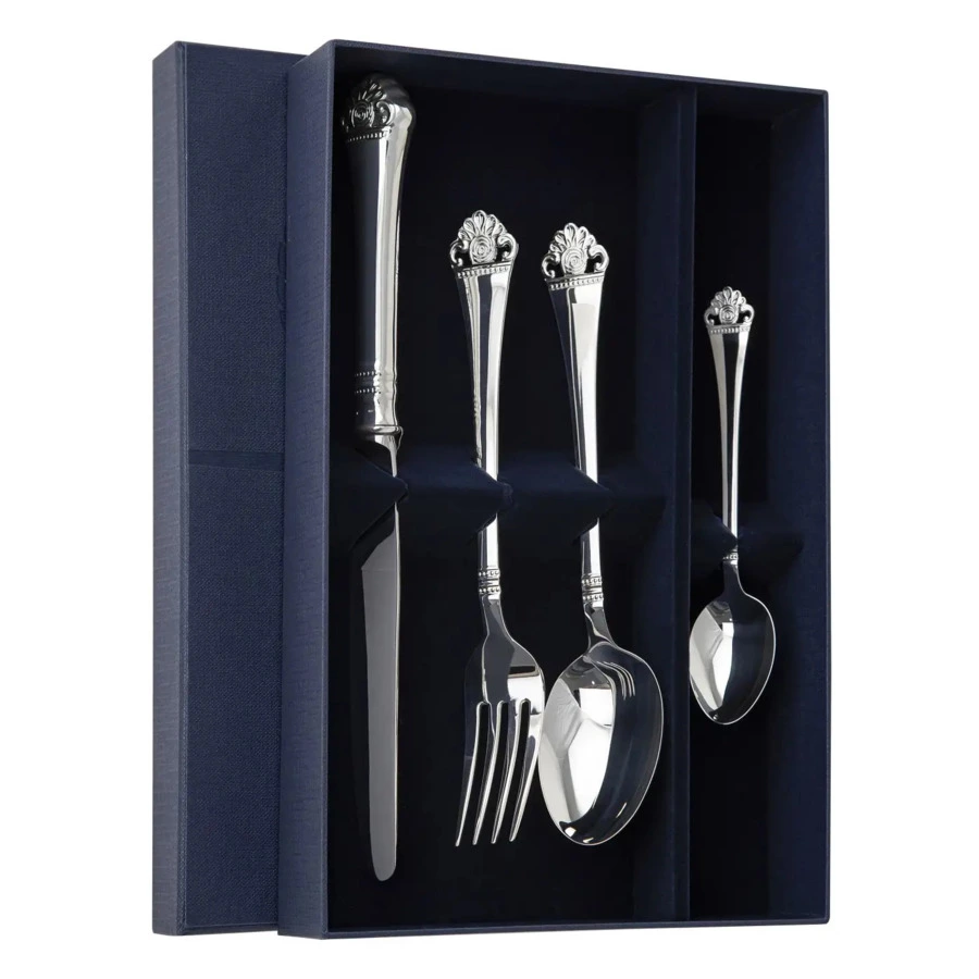 Набор столовых приборов в футляре АргентА Classic Эгоист Афина 236,02 г, серебро 925