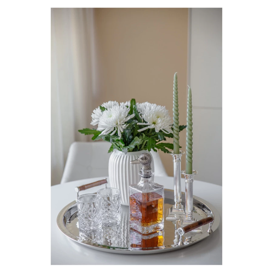 Подсвечник для столовой свечи Edzard Линкольн 8,5х8,5 см, h19 см, посеребрение