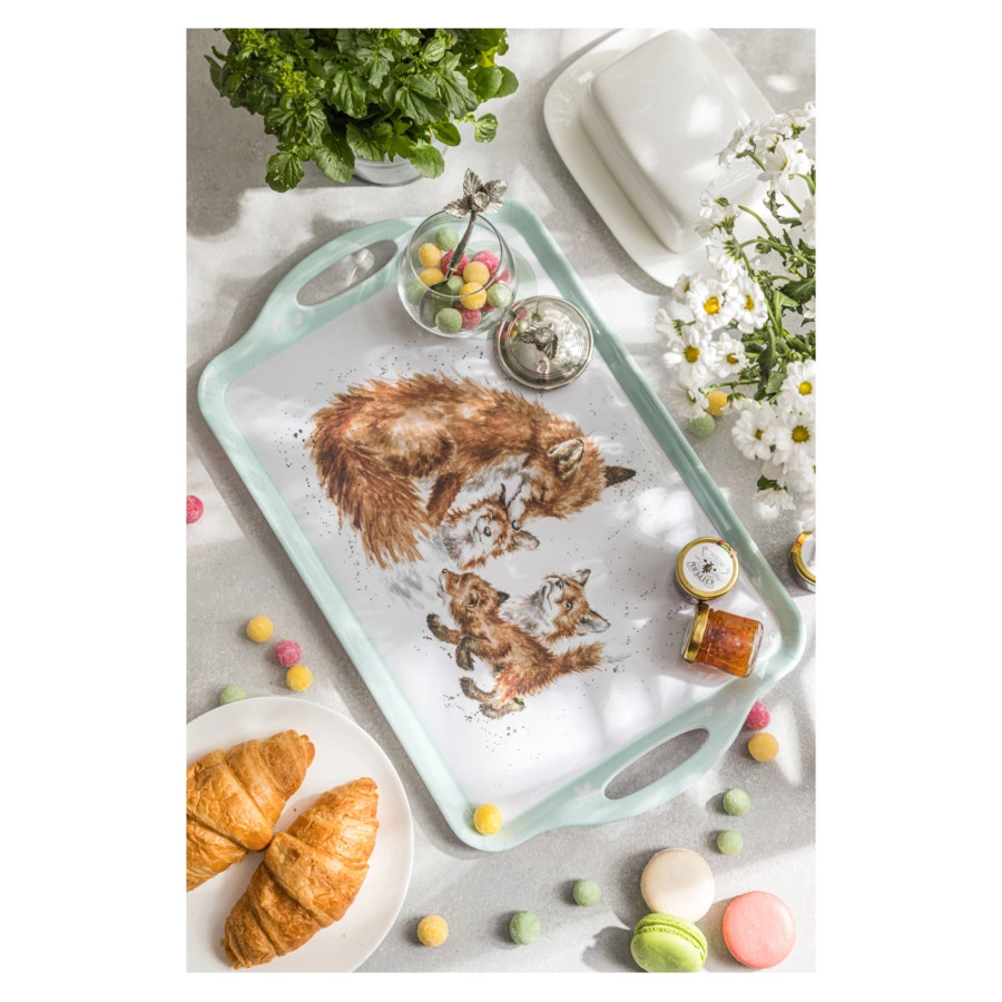 Поднос прямоугольный с ручками Pimpernel Забавная фауна Лиса 48х29,5 см