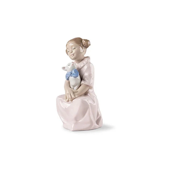 Фигурка NAO Девочка с котенком 20х10 см, фарфор