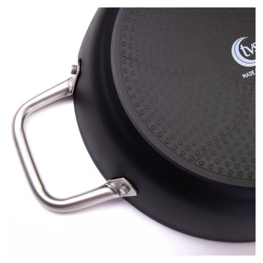 Сотейник индукционный TVS Terra Italia 26х6,5 см, алюминий кованый, 2 ручки из стали