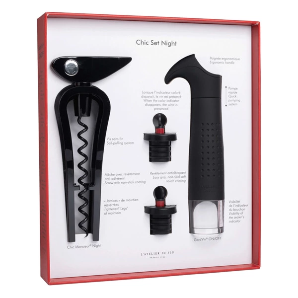 Набор инструментов для вина L`Atelier du Vin Chic Set Night, черный, п/к