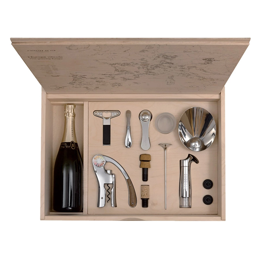 Набор инструментов с местом для шампанского L`Atelier du Vin Oeno Box Connoisseur №1, в ящике