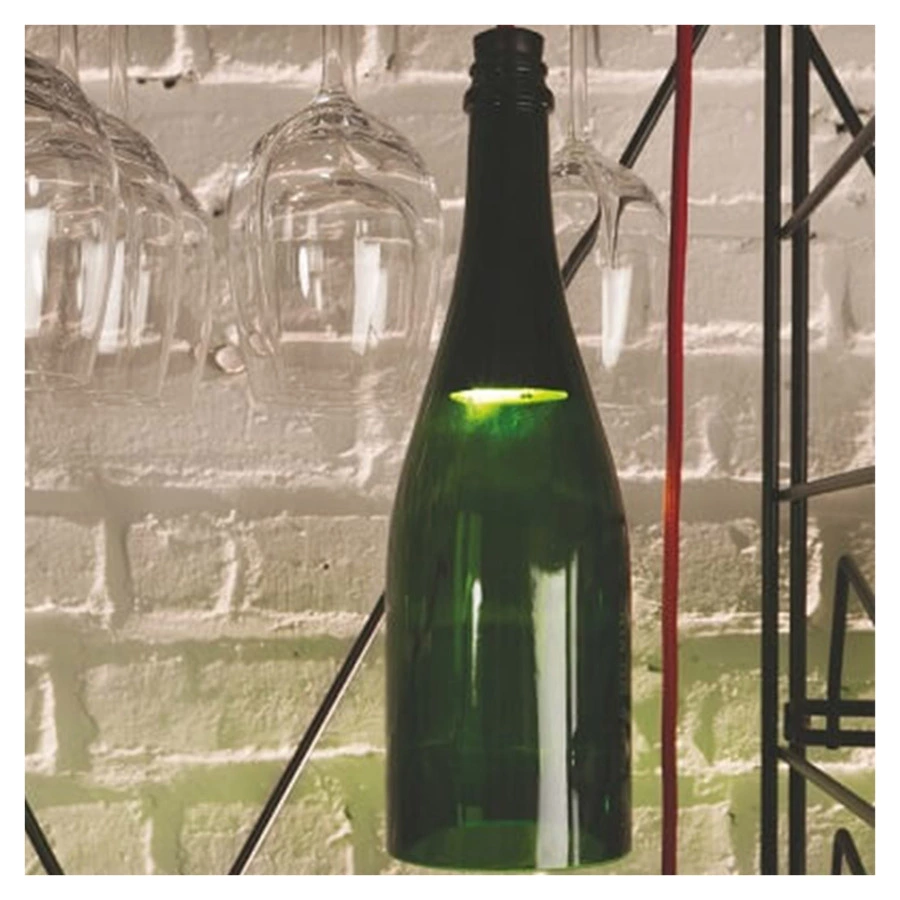 Светильник подвесной из винной бутылки L`Atelier du Vin Bouteille Torche Vert bouteille