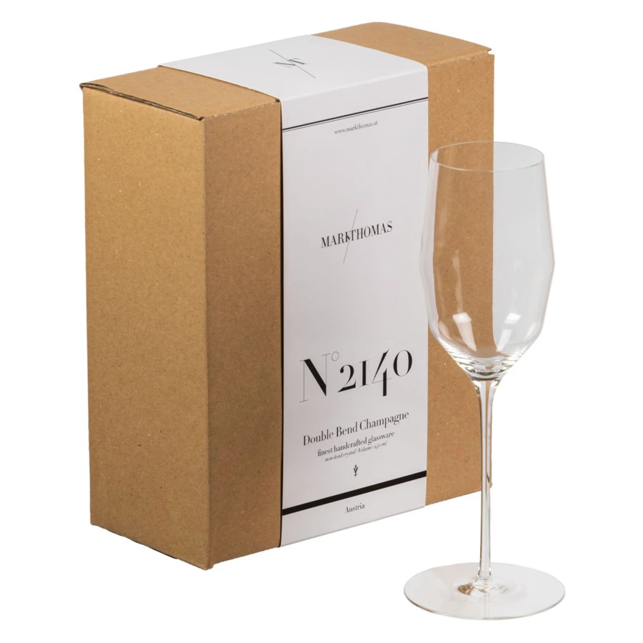 Бокалы для шампанского Markthomas Double Bend Champagne 240 мл, 2 шт, хрусталь, п/к