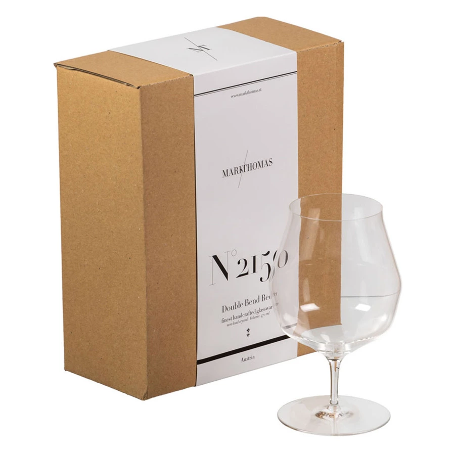 Бокалы для коньяка и пива Markthomas Double Bend Beer 470 мл, 2 шт, хрусталь, п/к