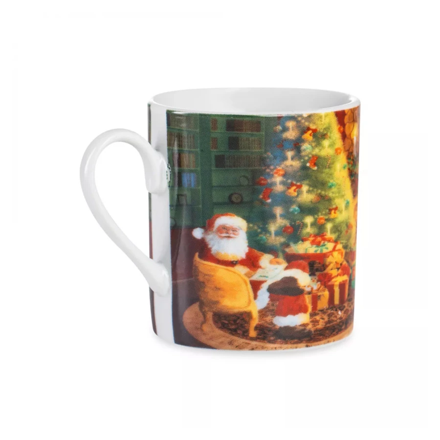 Чашка кофейная с блюдцем Lamart Noel Сюрприз Подарки Санты, фарфор