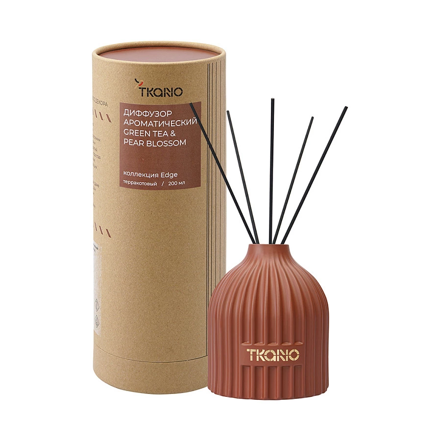 Диффузор Tkano Edge Green tea & Pear blossom 200 мл, терракотовый