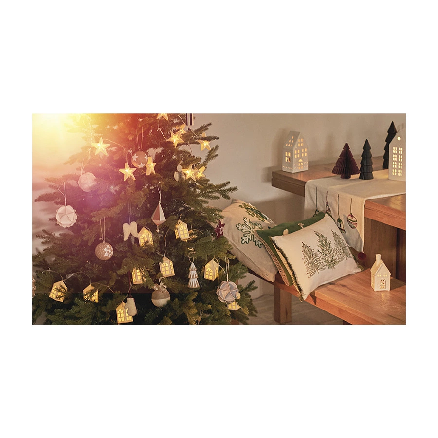 Дорожка для стола Tkano New Year Essential Christmas decorations 45х150 см, белая