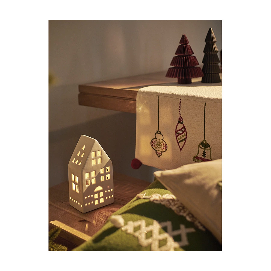 Дорожка для стола Tkano New Year Essential Christmas decorations 45х150 см, белая