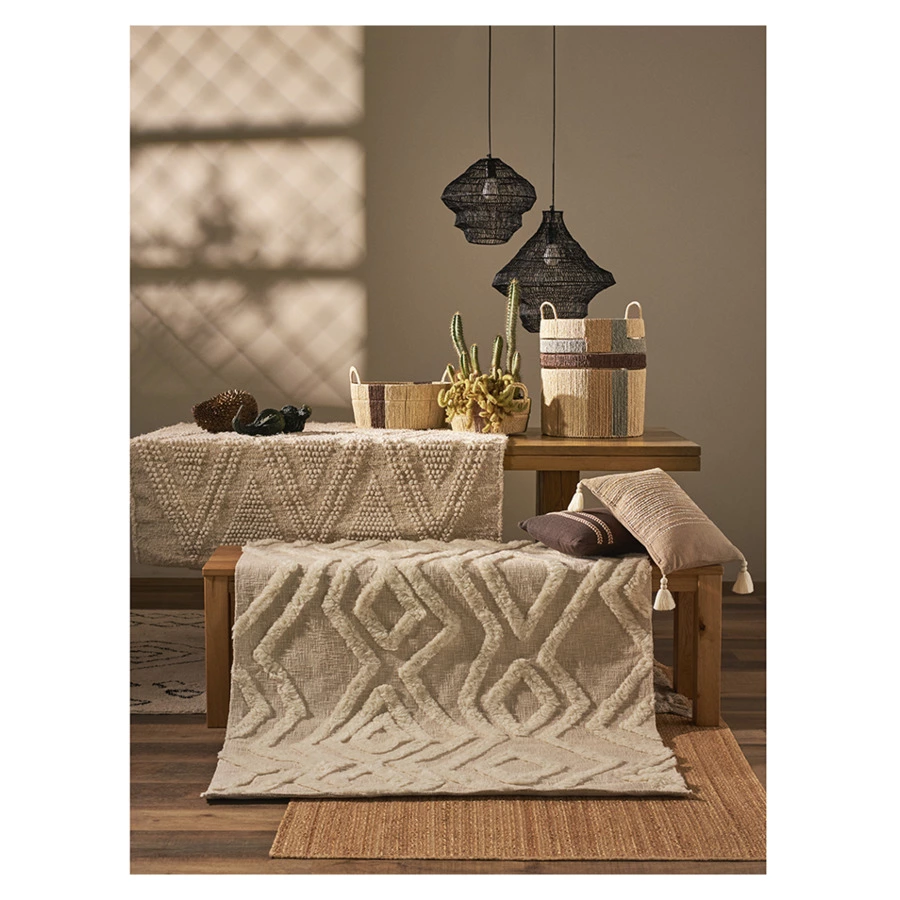 Ковер напольный Tkano Ethnic 120х180 см, джут, бежевая