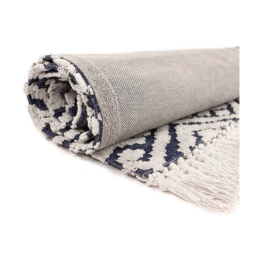 Ковер напольный Tkano Ethnic 160х230 см, хлопок Jaipur, синий