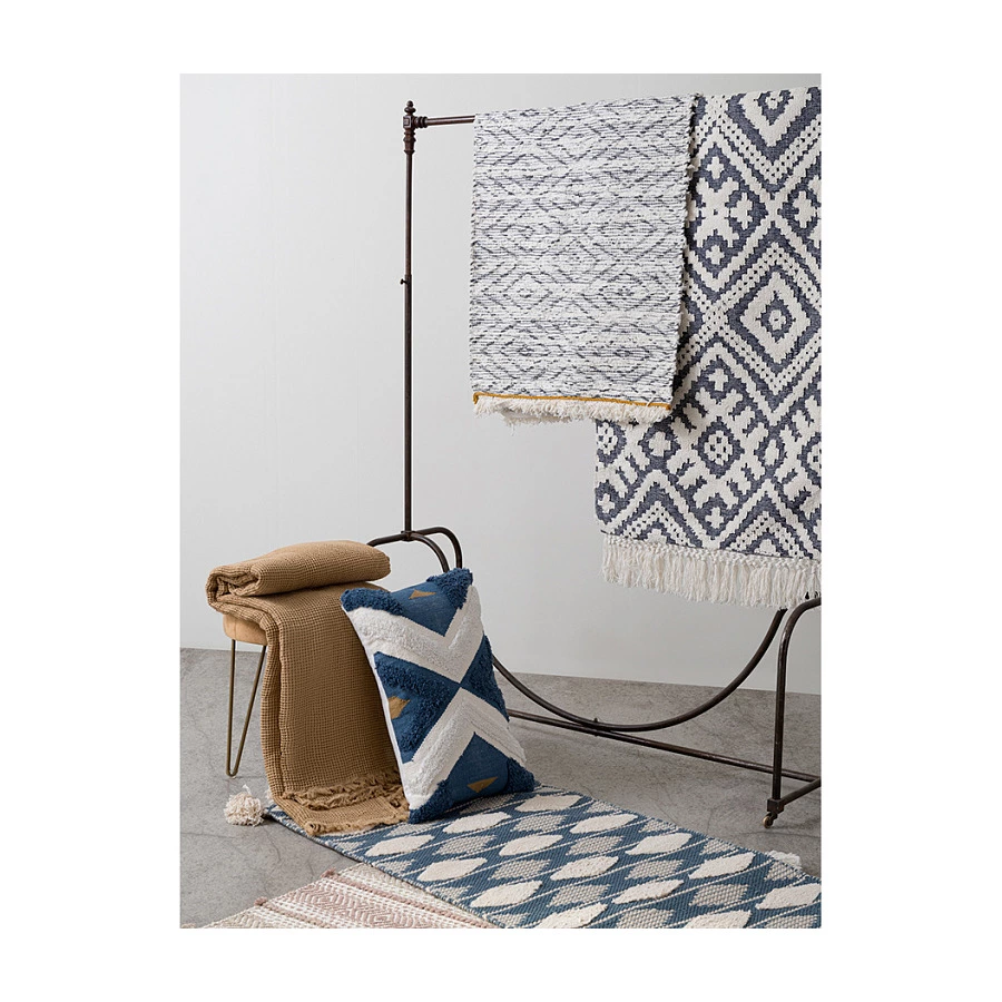 Ковер напольный Tkano Ethnic 160х230 см, хлопок Jaipur, синий