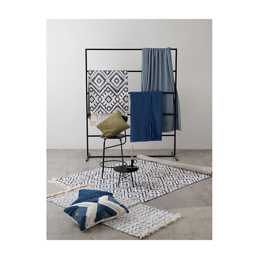 Ковер напольный Tkano Ethnic 160х230 см, хлопок Jaipur, синий