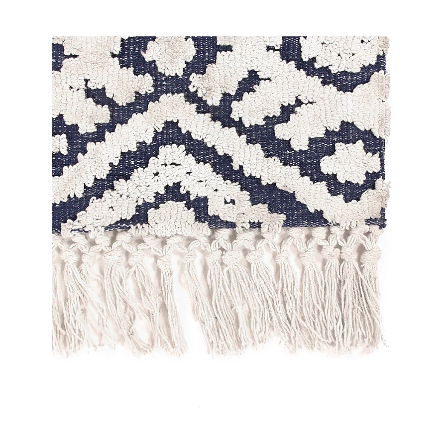 Ковер напольный Tkano Ethnic 160х230 см, хлопок Jaipur, синий