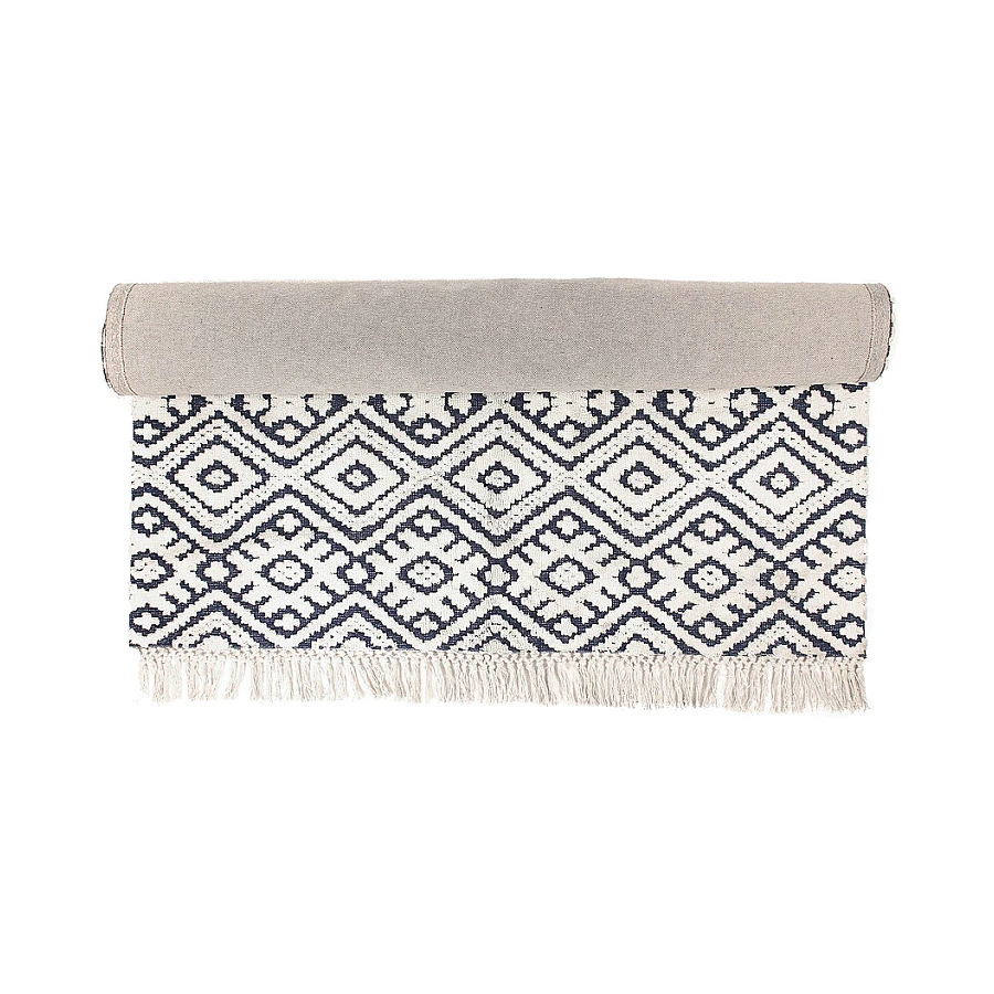 Ковер напольный Tkano Ethnic 160х230 см, хлопок Jaipur, синий