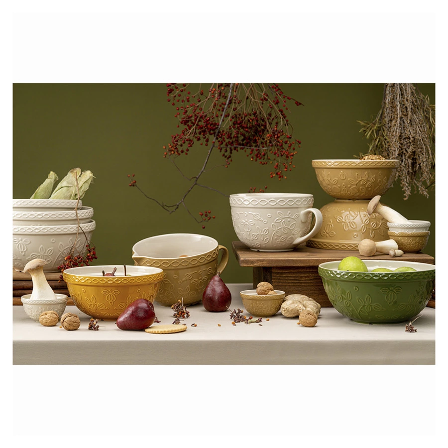 Миска Tkano Russian North Ягоды Тайги 2,5 л, каменная керамика, зеленая