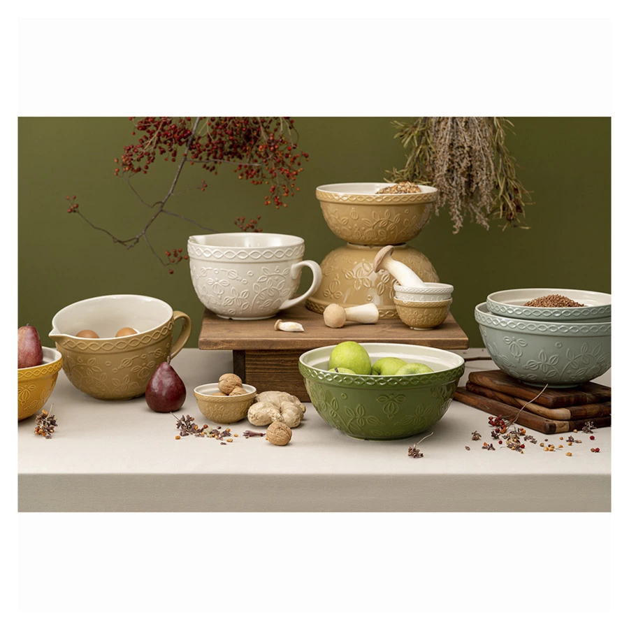 Миска Tkano Russian North Ягоды Тайги 2,5 л, каменная керамика, зеленая