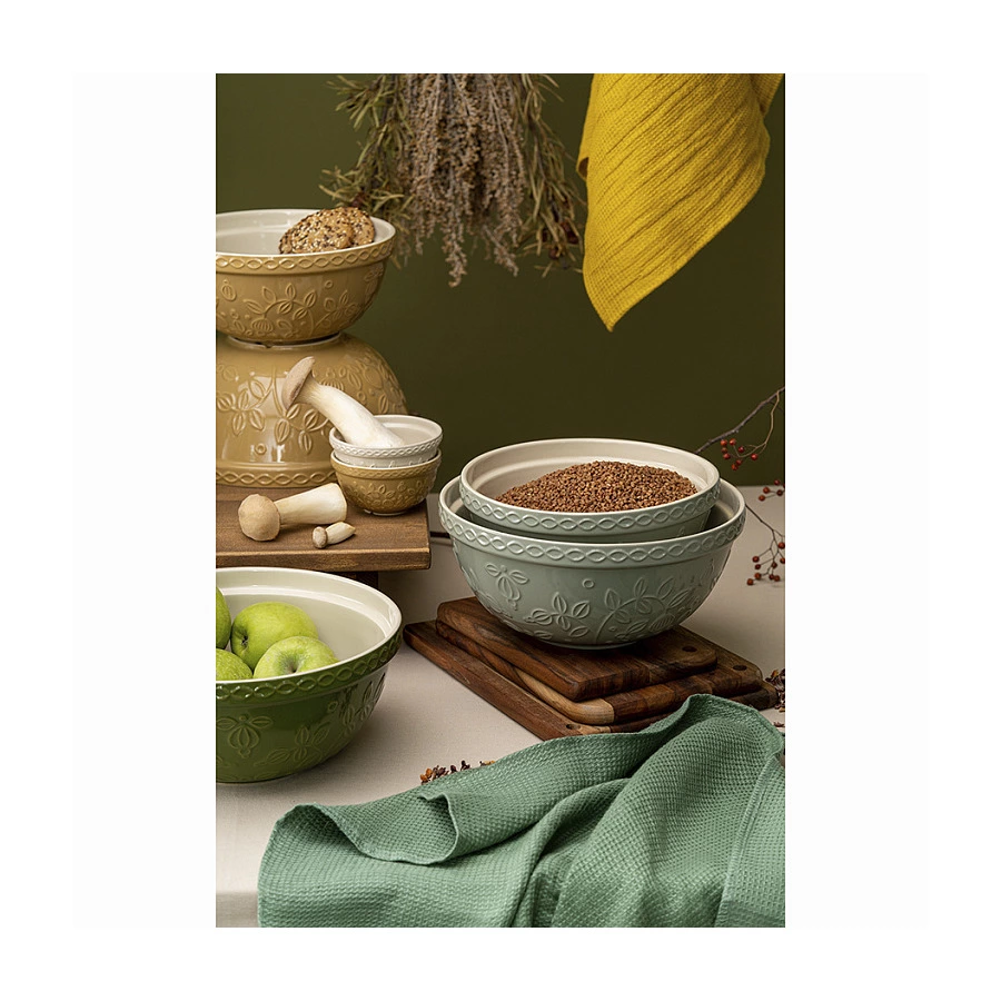 Миска Tkano Russian North Ягоды Тайги 1,5 л, каменная керамика, серо-мятная