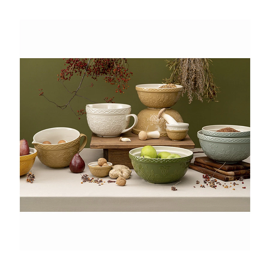 Миска Tkano Russian North Ягоды Тайги 1,5 л, каменная керамика, серо-мятная