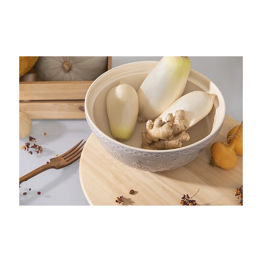 Миска Tkano Russian North Ягоды Тайги 2,8 л, каменная керамика, серая