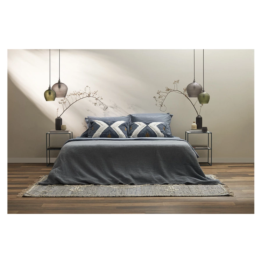 Набор из двух наволочек с брашинг-эффектом Tkano Essential 70х70 см, 100% сатин, джинсово-синий