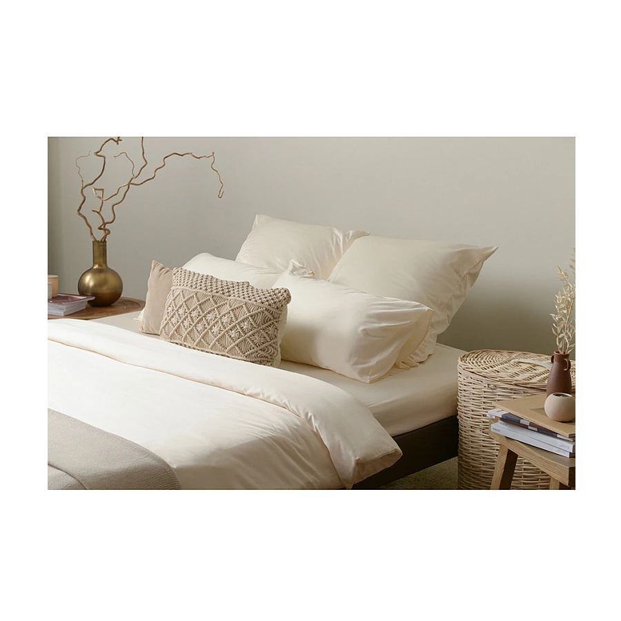 Набор из двух наволочек Tkano Essential 50х70 см, 100% сатин, кремовый