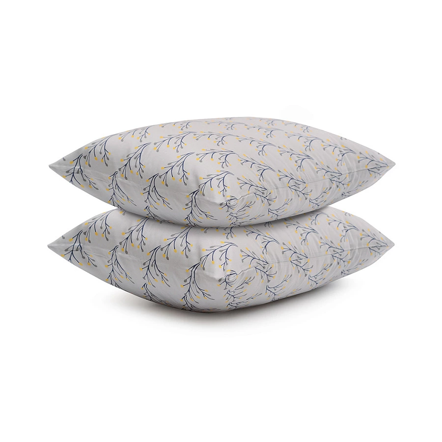 Набор из двух наволочек Tkano Russian North Соцветие 50х70 см, 100% сатин, серый