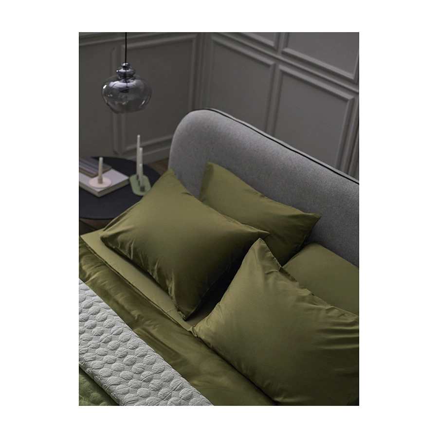 Набор из двух наволочек Tkano Essential 50х70 см, 100% сатин, оливковый