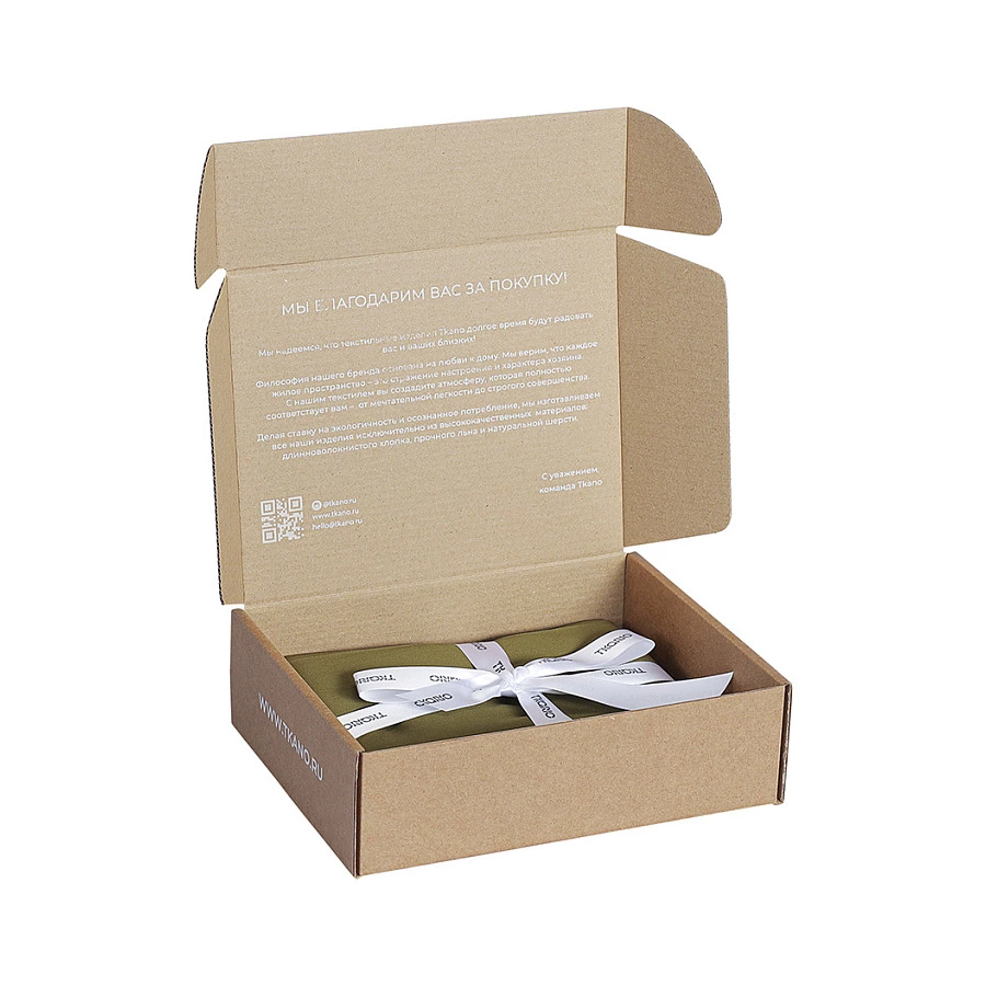 Набор из двух наволочек Tkano Essential 50х70 см, 100% сатин, оливковый