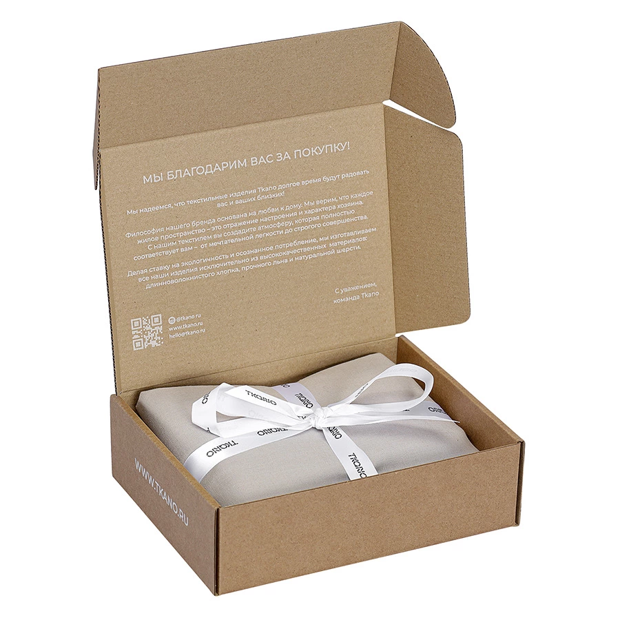 Набор из двух наволочек Tkano Essential 70х70 см, 55% лен, 45% хлопок, светло-серый