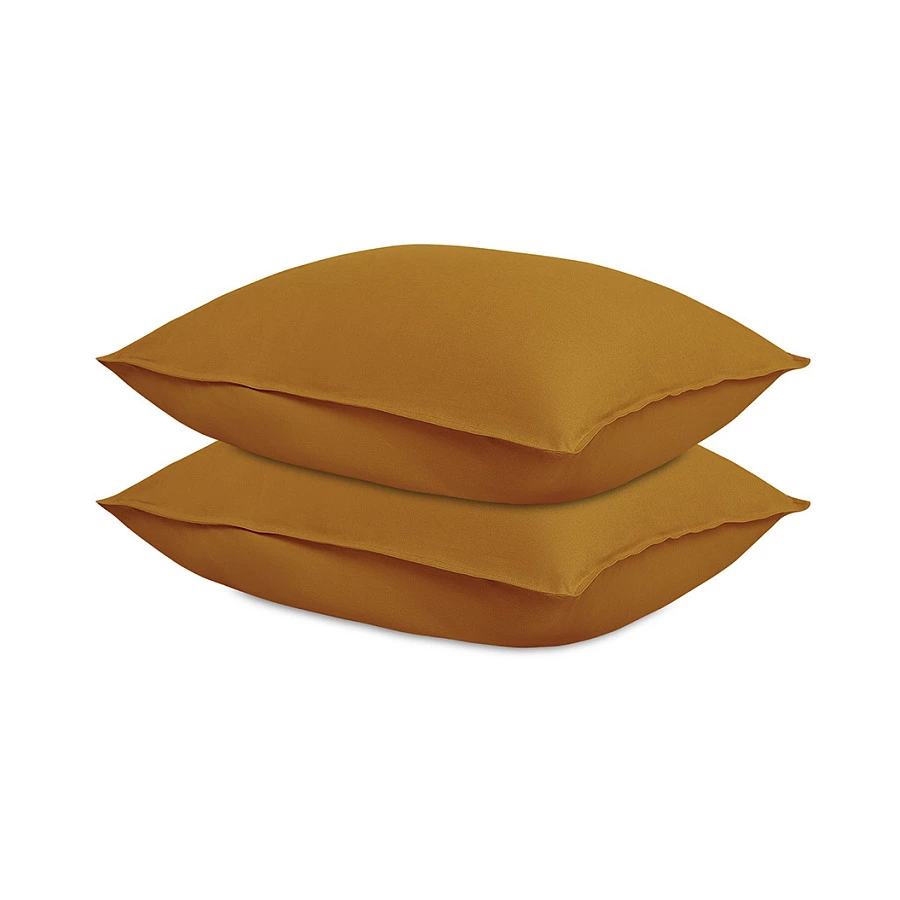 Набор из двух наволочек Tkano Essential 50х70 см, 55% лен, 45% хлопок, цвета карри