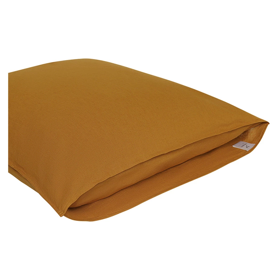 Набор из двух наволочек Tkano Essential 70х70 см, 55% лен, 45% хлопок, цвета карри