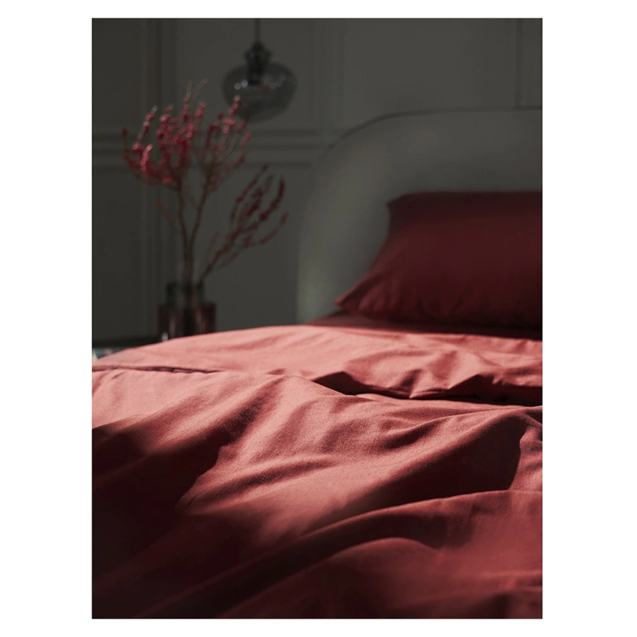 Набор из двух наволочек Tkano Essential 70х70 см, лен, хлопок, бордовый, цвета копченой паприки